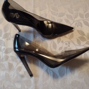 Good American Cinderella Pumps High Heels Smoky Transparent Pointed Toe